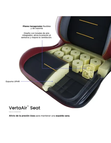 Vertagear SL3800 HygenX Burgundy Red – compact ergonomic gaming chair