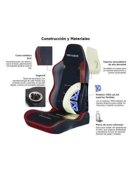 VERTAGEAR SL3800 HYGENNX BURGUNDY RED