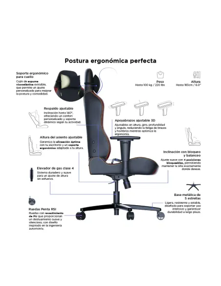Vertagear SL3800 HygenX Burgundy Red – compact ergonomic gaming chair