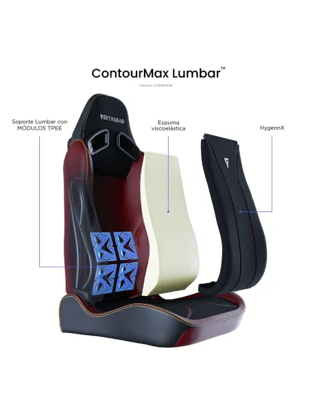 Vertagear SL5800 HyGenNX Burgundy Red – Confort y estilo gaming