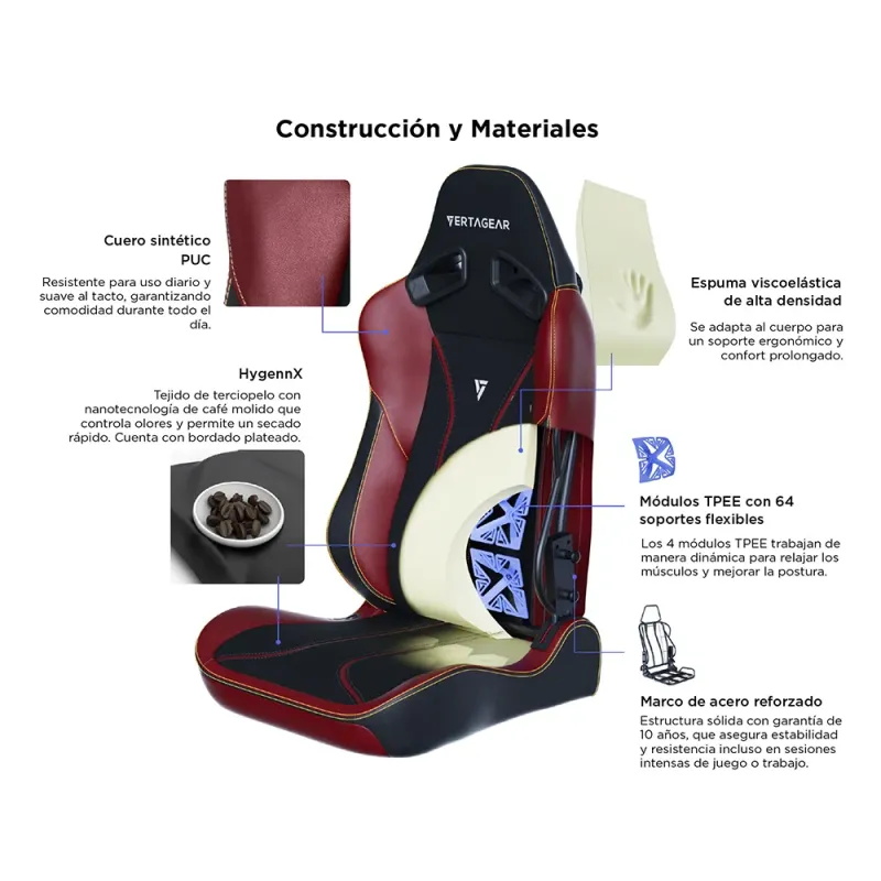 VERTAGEAR SL5800 HYGENNX BURGUNDY RED