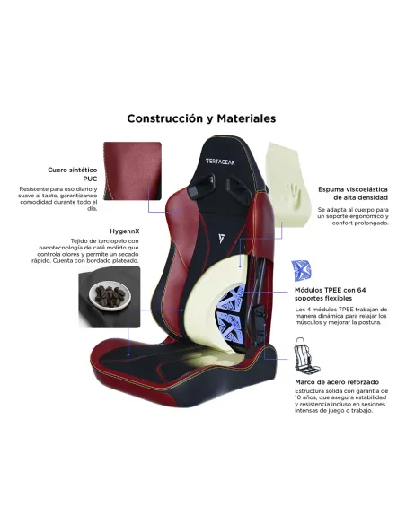 Vertagear SL5800 HyGenNX Burgundy Red – Ergonomic Gaming Chair