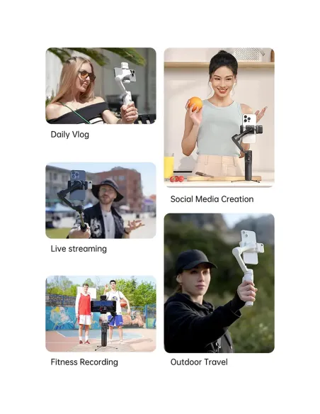 Hohem iSteady V3 White | AI Smartphone Gimbal & Fill Light - TiendaCPU