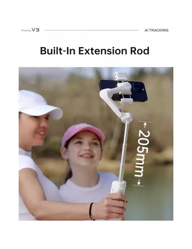 Hohem iSteady V3 Blanco | Gimbal Smartphone con IA y Luz - TiendaCPU