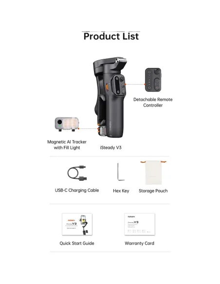 HOHEM iSteady V3 AI Gimbal Auto-Track WHT