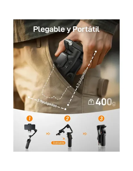 Hohem iSteady V3 Ultra Negro | Estabilizador Gimbal con IA - TiendaCPU