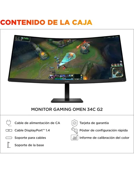 Comprar HP OMEN 34c G2 | Monitor Curvo 34" WQHD 180Hz - TiendaCPU