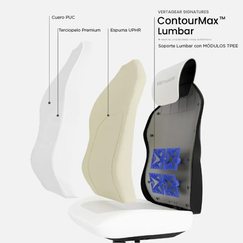 Silla gaming Vertagear SL1800 White & Black | Ergonomía - TiendaCPU