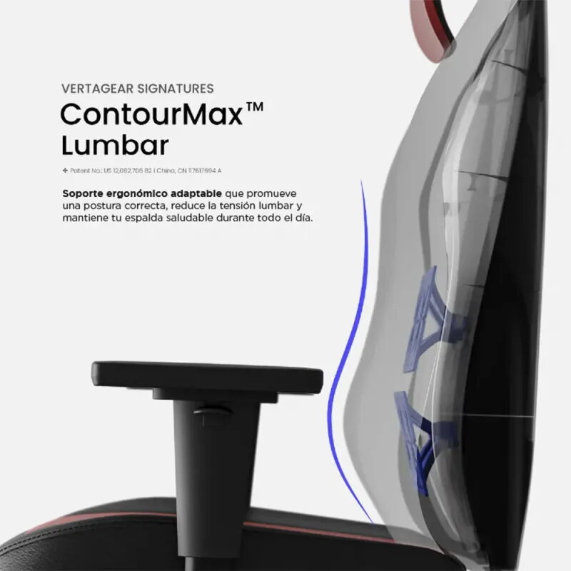 Vertagear SL1800 Black/Burgundy Red Ergonomic Features Edition - Silla gaming ergonómica