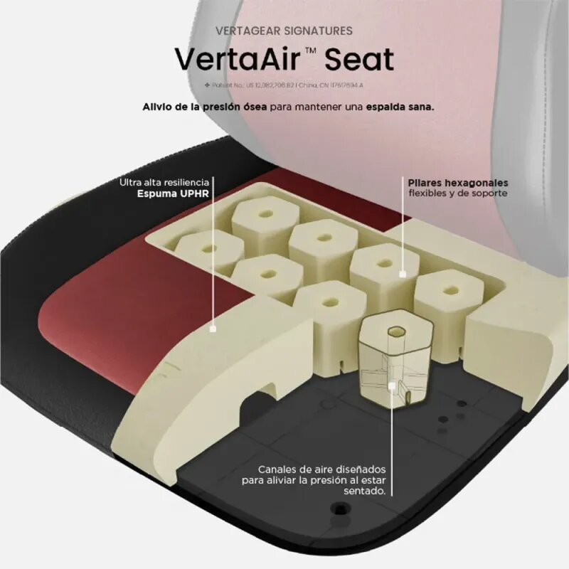 Vertagear SL1800 Black/Burgundy Red Ergonomic Features Edition - Silla gaming ergonómica