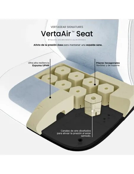 Vertagear SL1800 Gaming-Stuhl Schwarz/Babyblau Ergonomic Features Edition