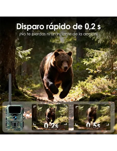 WOLFANG 4G Trail Camera 48MP 2K | Cellular Game Cam with Mobile App