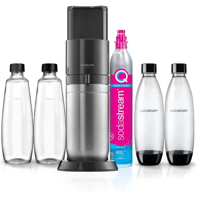 SodaStream DUO Pack | Máquina Agua con Gas + 4 Botellas - TiendaCPU