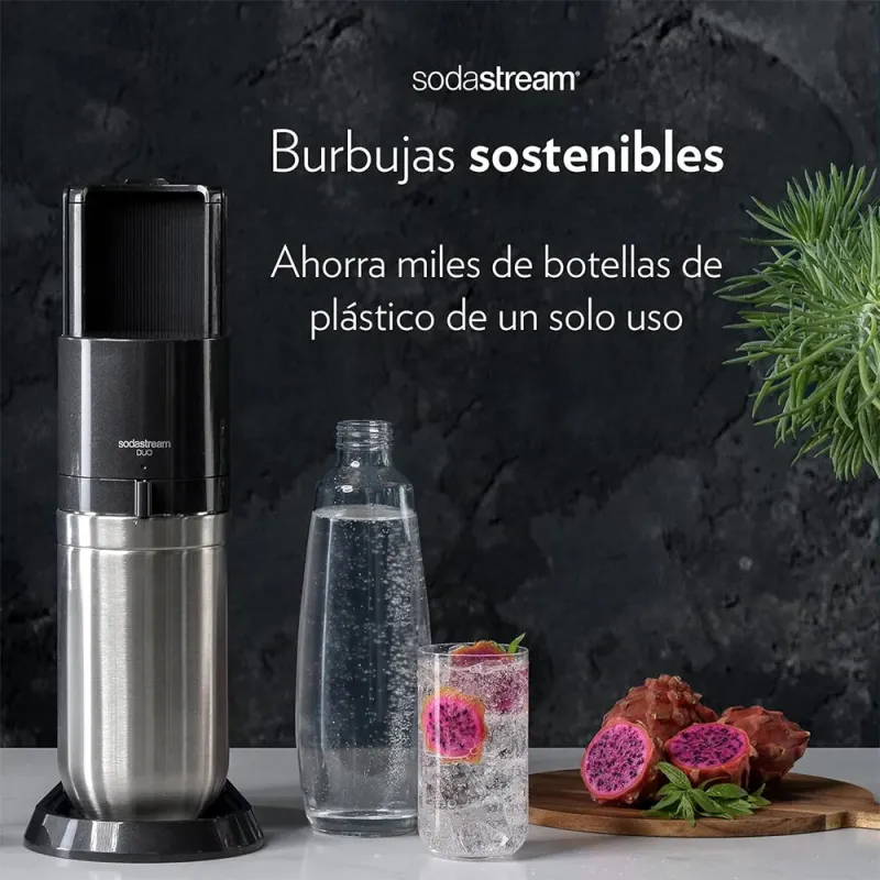SodaStream DUO Pack | Máquina Agua con Gas + 4 Botellas - TiendaCPU