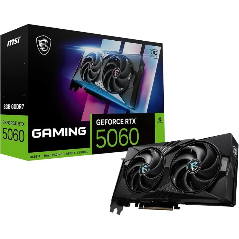 MSI GeForce RTX 5060 GAMING OC 8GB GDDR7 | Tarjeta Gráfica NVIDIA Blackwell DLSS 4 y PCIe 5.0