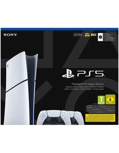 PS5 Slim Digital 825GB Chasis E + 2 Mandos DualSense - TiendaCPU