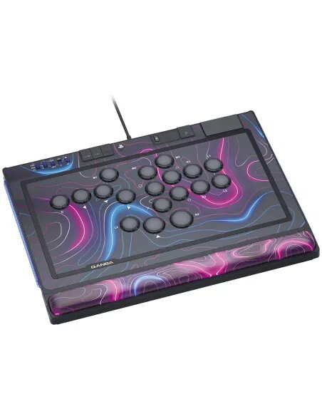 Qanba Sapphire Arcade Controller | Leverless 18 Botones PS5/PC | Cherry Silver - Controlador Arcade