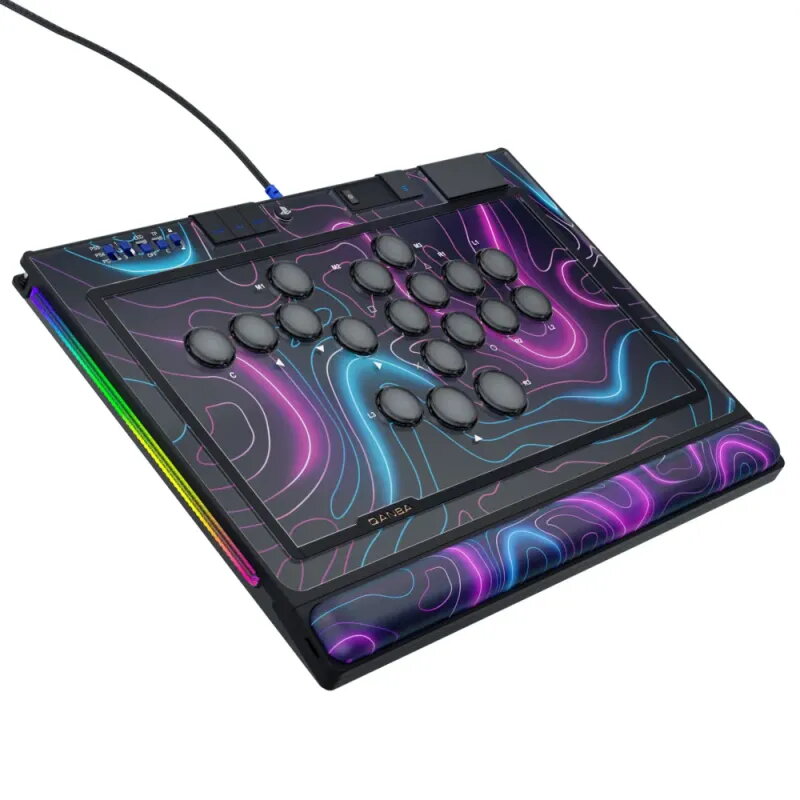 Qanba Sapphire Arcade Controller | Leverless 18 Botones PS5/PC | Cherry Silver - Controlador Arcade