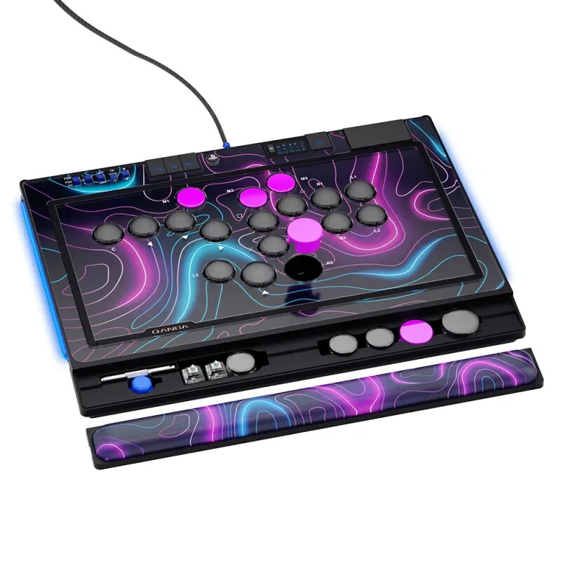 Qanba Sapphire Arcade Controller | Leverless 18 Botones PS5/PC | Cherry Silver - Controlador Arcade