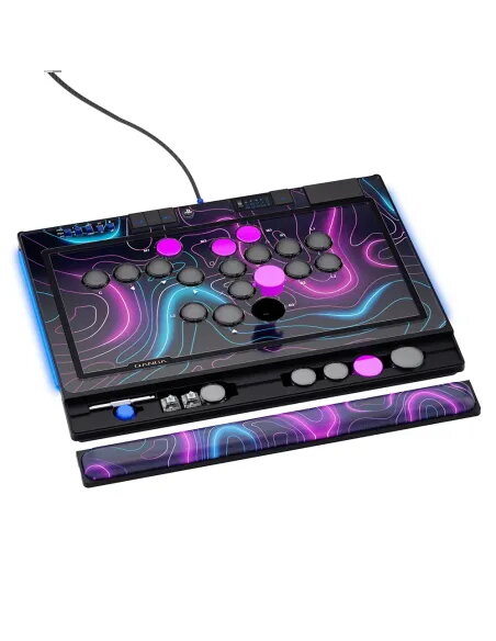 Qanba Sapphire Arcade Controller | Leverless 18 Botones PS5/PC | Cherry Silver - Controlador Arcade