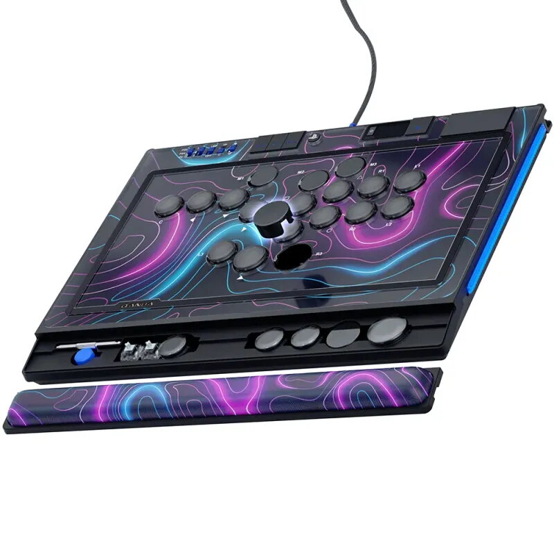 Qanba Sapphire Arcade Controller | Leverless 18 Botones PS5/PC | Cherry Silver - Controlador Arcade