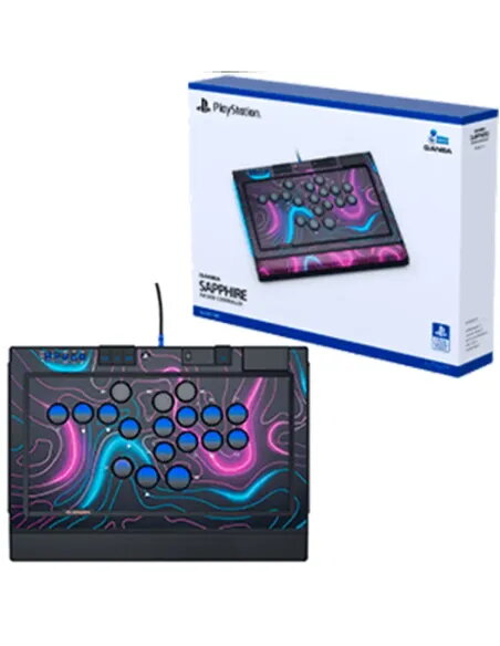 Qanba Sapphire Arcade Controller | Leverless 18 Botones PS5/PC | Cherry Silver - Controlador Arcade