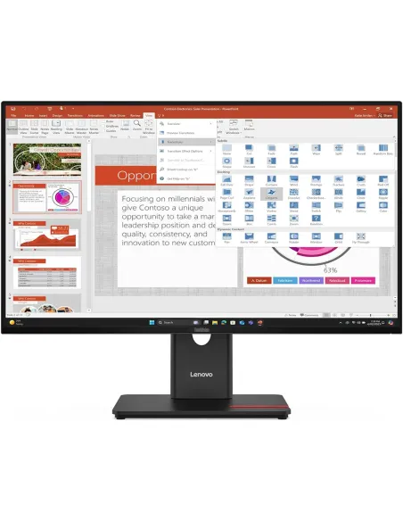 Lenovo ThinkVision T27-40 Monitor, 68,6 cm (27 Zoll), 1920 x 1080 Pixel, Full HD, LED, 6 ms, Schwarz