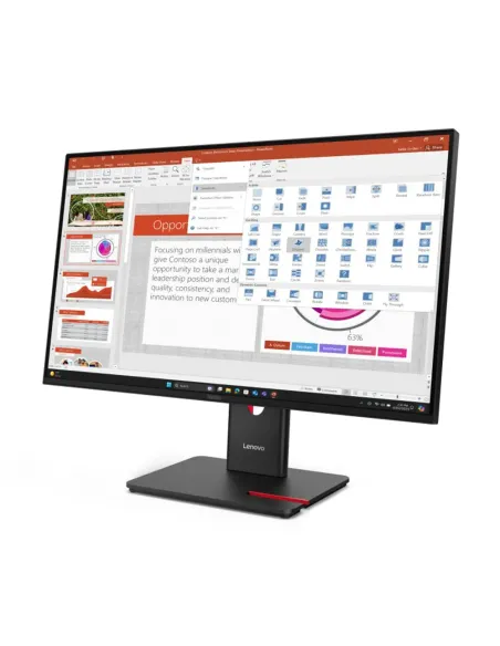 Lenovo ThinkVision T27-40 Monitor, 68,6 cm (27 Zoll), 1920 x 1080 Pixel, Full HD, LED, 6 ms, Schwarz