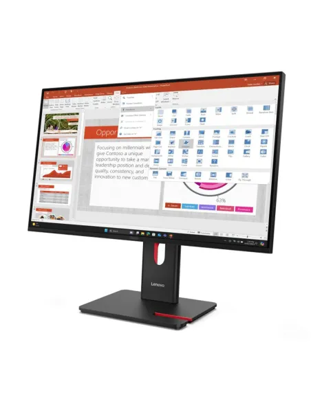 Lenovo ThinkVision T27-40 Monitor, 68,6 cm (27 Zoll), 1920 x 1080 Pixel, Full HD, LED, 6 ms, Schwarz