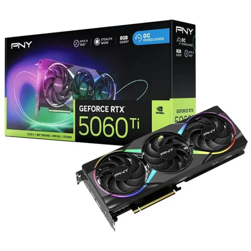 PNY RTX 5060 Ti EPIC-X RGB OC 8GB | GDDR7 DLSS 4 - TiendaCPU
