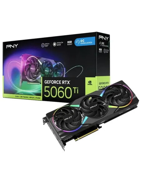 PNY RTX 5060 Ti EPIC-X RGB OC 8GB | GDDR7 DLSS 4 - TiendaCPU