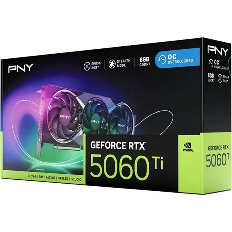 PNY RTX 5060 Ti EPIC-X RGB OC 8GB | GDDR7 DLSS 4 - TiendaCPU