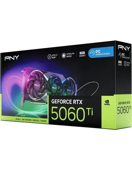 PNY RTX 5060 Ti EPIC-X RGB OC 8GB | GDDR7 DLSS 4 - TiendaCPU