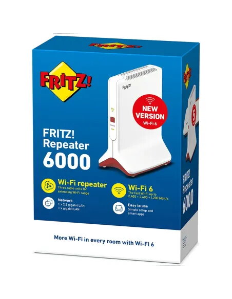 FRITZ! Repeater 6000 | Repetidor Wi-Fi 6 Tribanda 2.5G - TiendaCPU