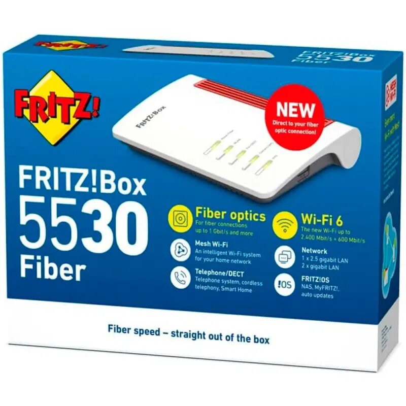 Router FRITZ!Box 5530 Fiber Wi-Fi 6 Mesh - TiendaCPU