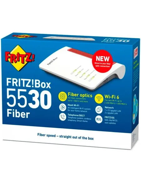 Router FRITZ!Box 5530 Fiber Wi-Fi 6 Mesh - TiendaCPU