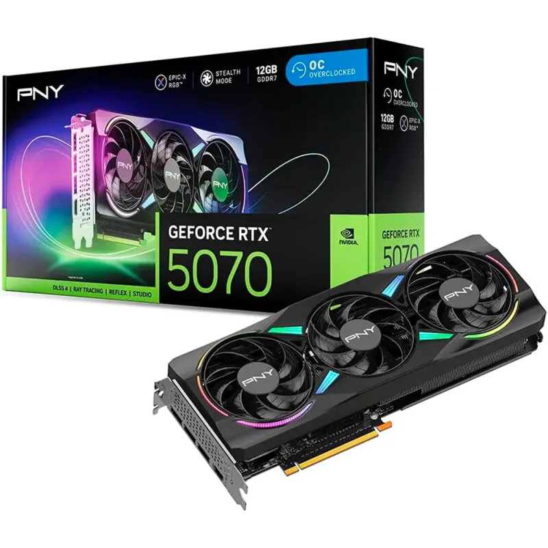 PNY GeForce RTX 5070 12GB GDDR7 EPIC-X RGB OC | NVIDIA Blackwell
