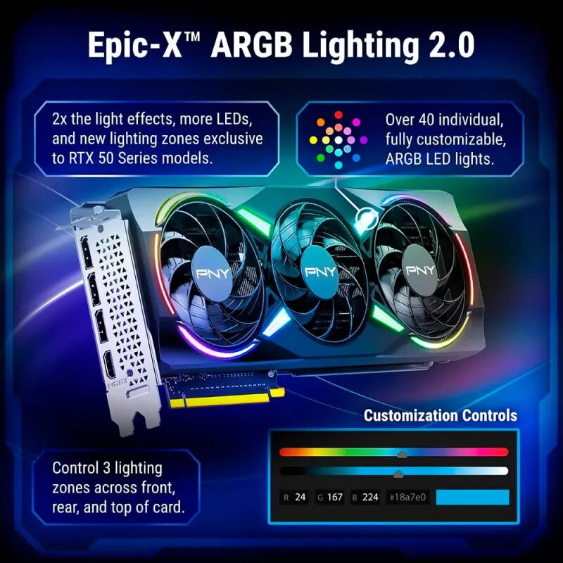 PNY GeForce RTX 5070 12GB GDDR7 EPIC-X RGB OC | NVIDIA Blackwell