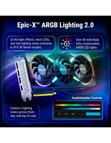 PNY GeForce RTX 5070 12GB GDDR7 EPIC-X RGB OC | NVIDIA Blackwell