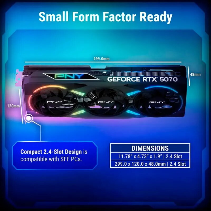 PNY GeForce RTX 5070 12GB GDDR7 EPIC-X RGB OC | NVIDIA Blackwell
