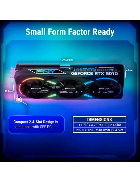 PNY GeForce RTX 5070 12GB GDDR7 EPIC-X RGB OC | NVIDIA Blackwell