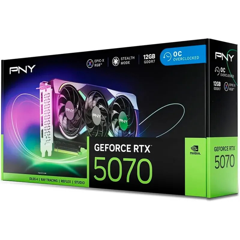 PNY GeForce RTX 5070 12GB GDDR7 EPIC-X RGB OC | NVIDIA Blackwell