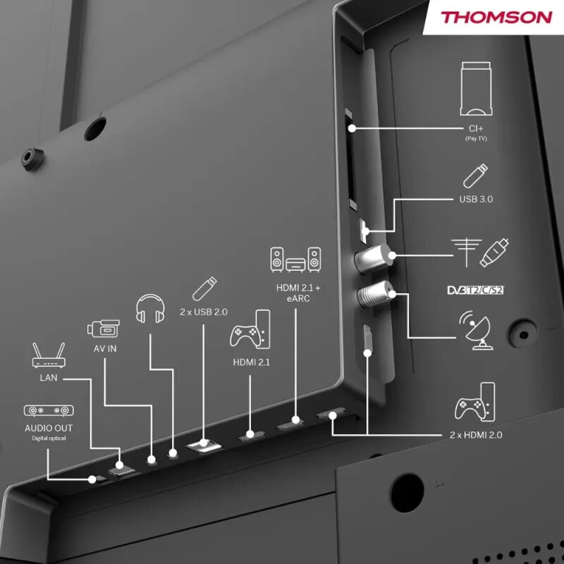 Thomson 75" 4K Google TV 75UG5C14 - Swivel Stand