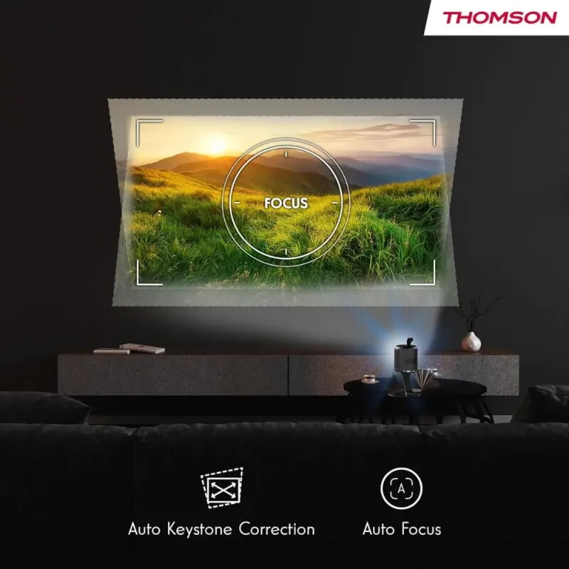 Thomson Vega PG35B Portable Projector | Battery & Google TV