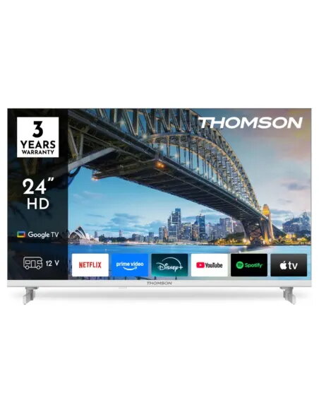 Thomson 24" LED 12V TV White | Camper & RV Smart TV
