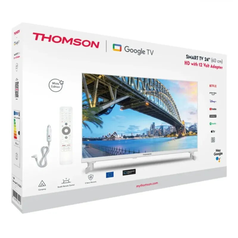 Thomson 24" LED 12V TV White | Camper & RV Smart TV