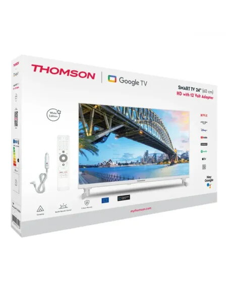 Thomson 24" LED 12V TV White | Camper & RV Smart TV