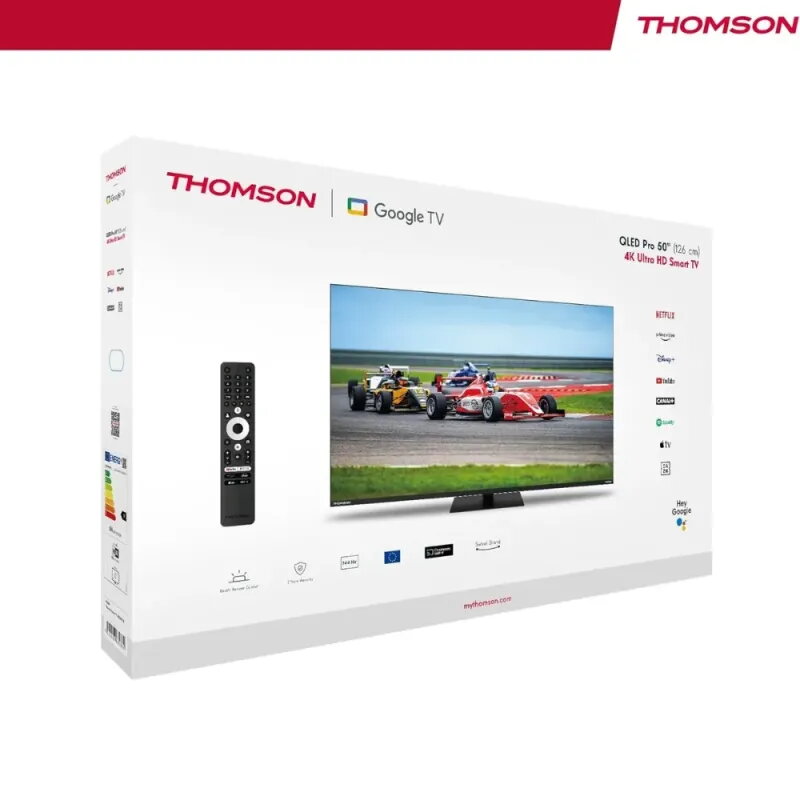 TV Thomson 50" 4K QLED 144Hz 50QG7C14 | Google TV y Peana Giratoria