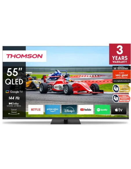 TV Thomson 55" 4K QLED 144Hz 55QG7C14 | Google TV y Peana Giratoria
