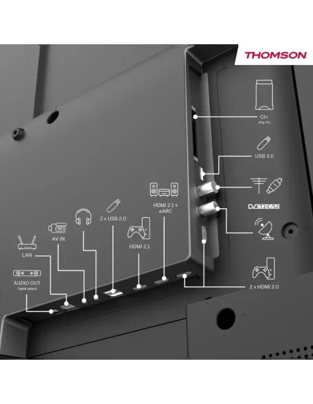 Thomson 65" 4K QLED TV 144Hz 65QG7C14 | Google TV & Swivel Stand